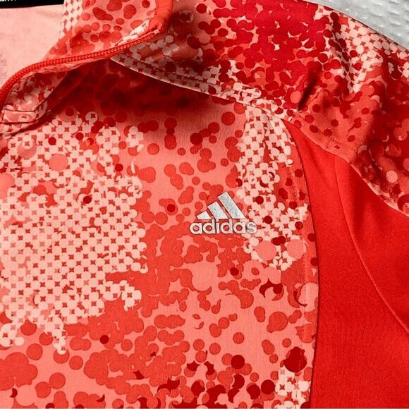 Adidas Golf Polo Shirt Women XL Bright Red Mock Neck Stretch Breathable Athletic - Picture 7 of 11